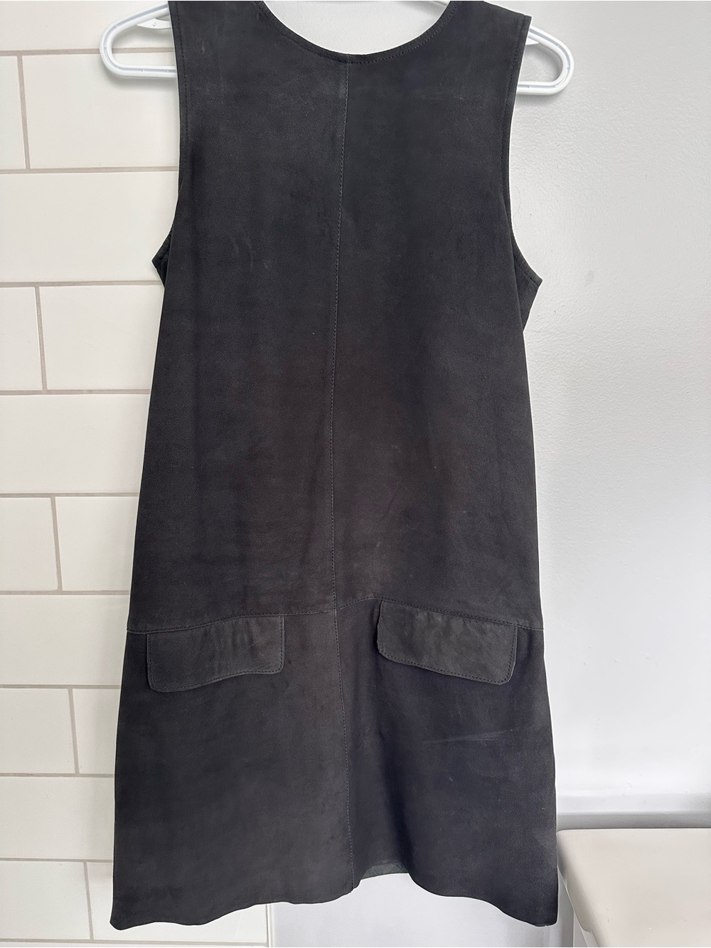 Esprit Black Sleeveless Suede Shift Dress